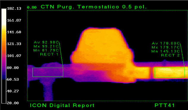 Termografia de purgador termodinâmico: